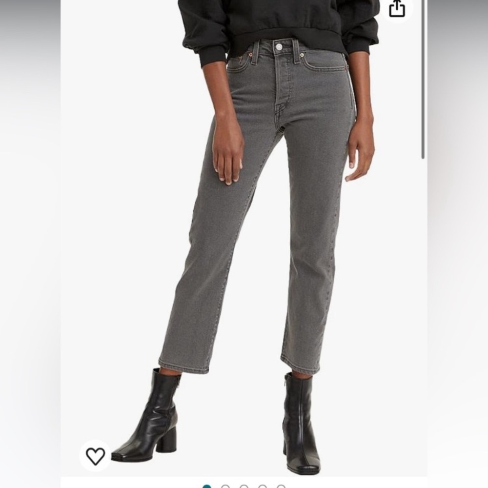 Levi’s wedgie straight grey ankle cropped high rise jeans size 26